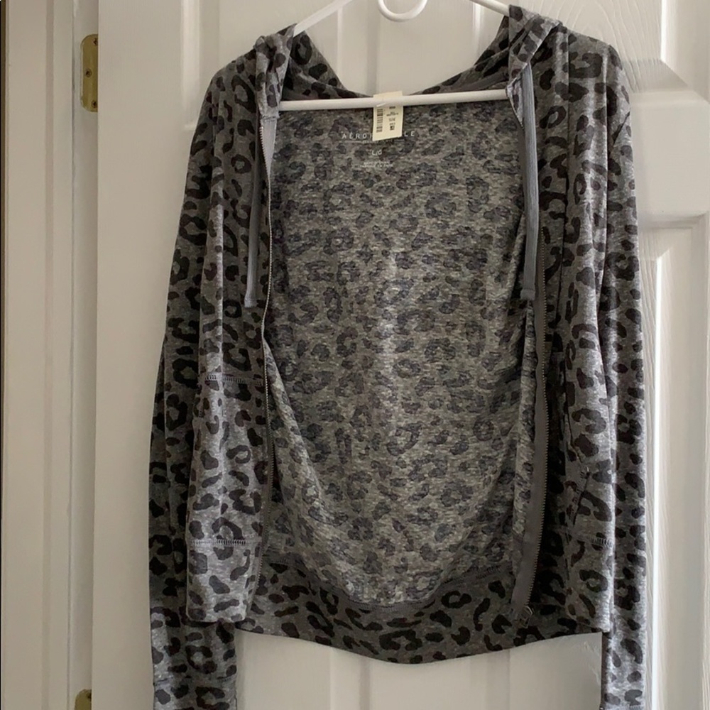 Grey leopard hoodie